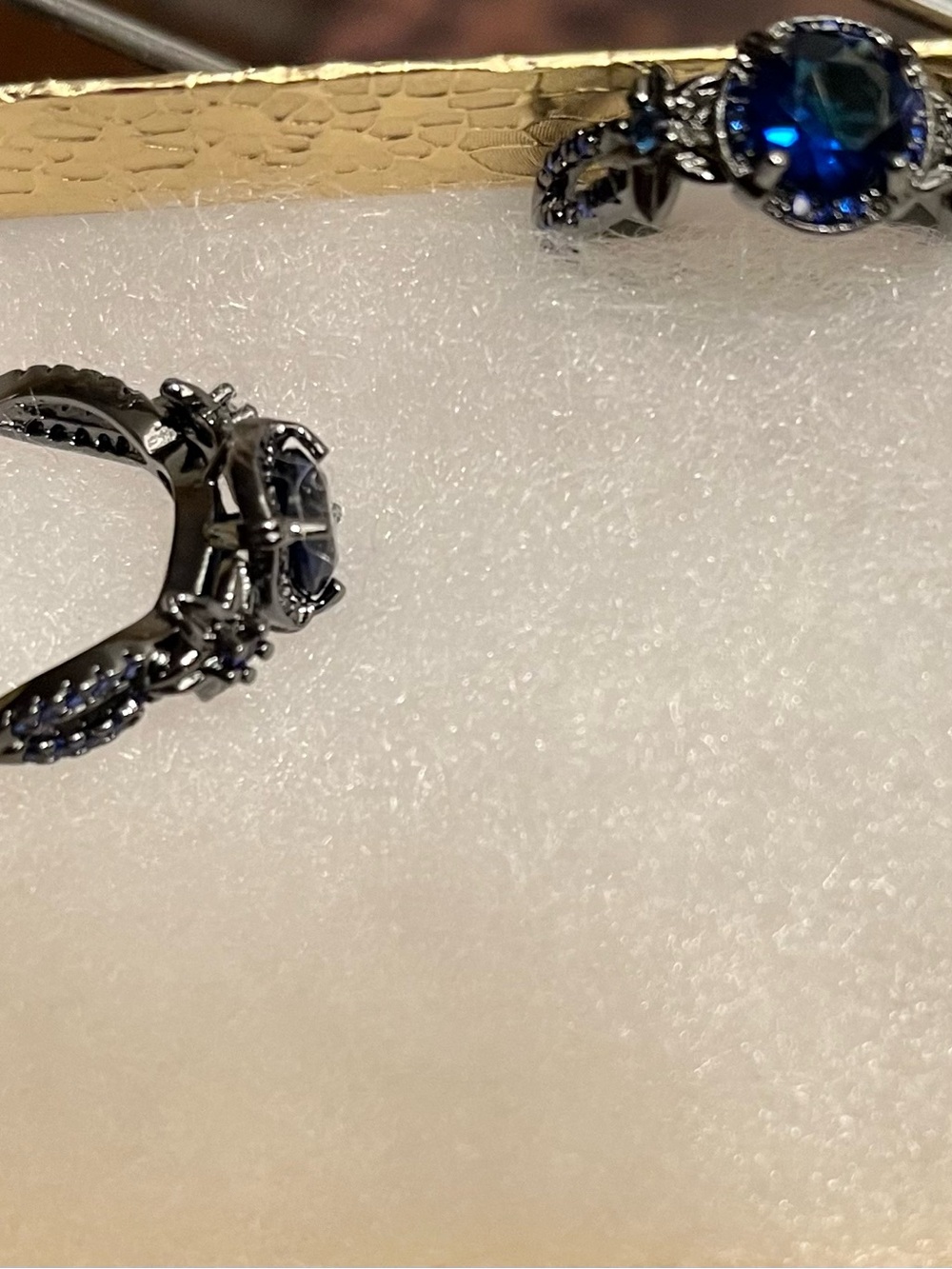 Silver Ring with Blue Sapphire Women Jewelry